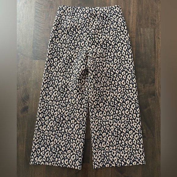 Anthropologie x Maeve - High Rise, Wide-Leg Cropped Pants - Cheetah Print - Picture 3 of 5